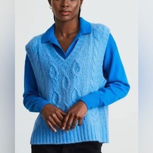 Everlane Cloud cable knit sweater vest alpaca merino extra small